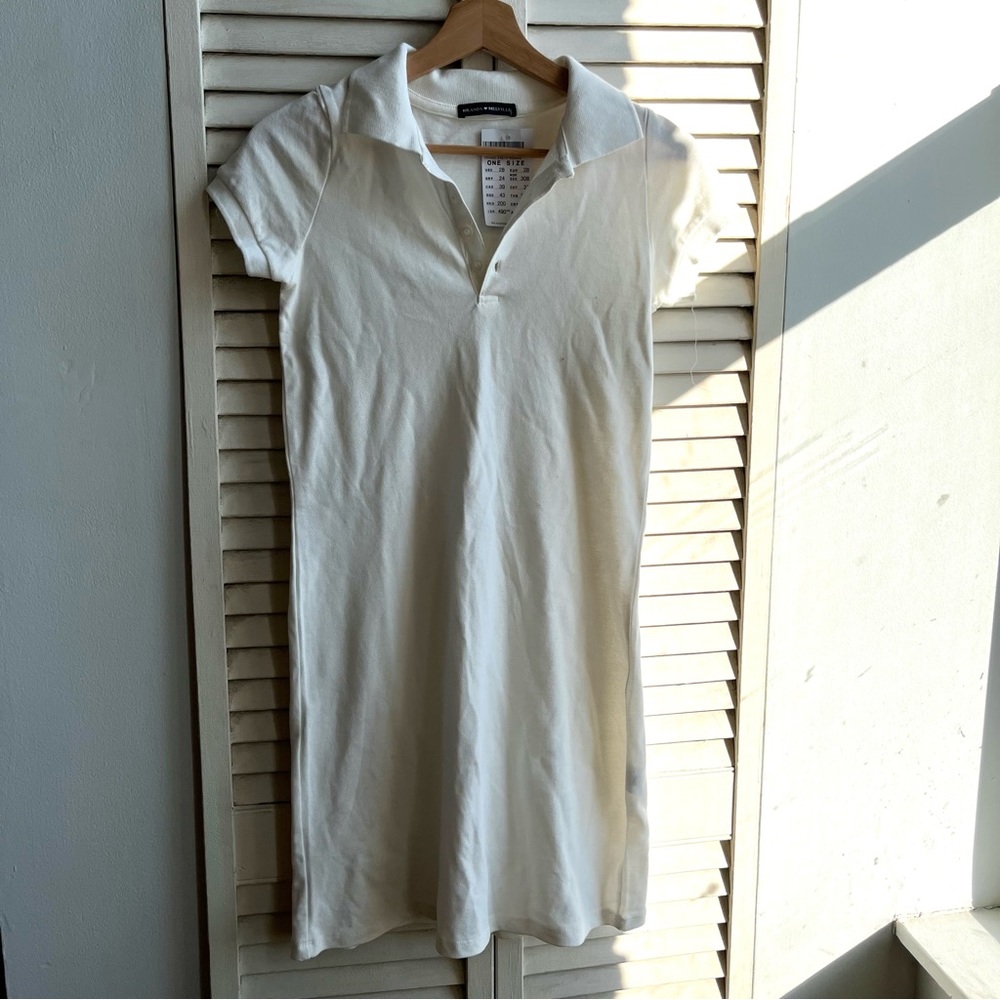 Brandy Melville White Paula Polo Dress NWT